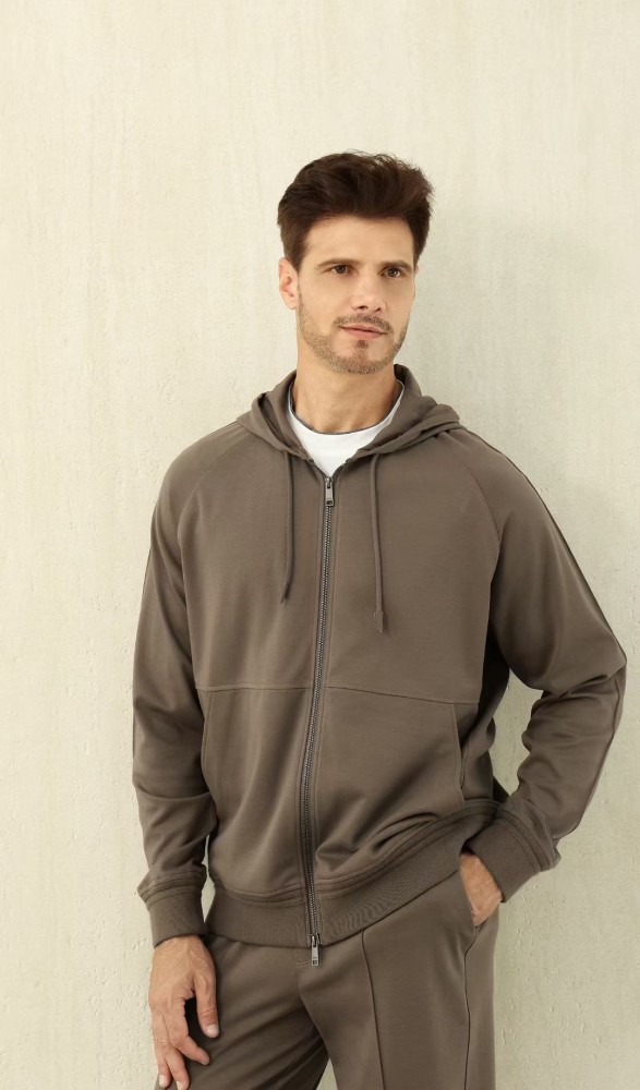 NIGO Ermenegildo Zegna Men's Spring/Fall Zipper Drawstring Hoodie Sweatshirt & Solid-Color Casual Pants Suit Set Ngvp #nigo2352