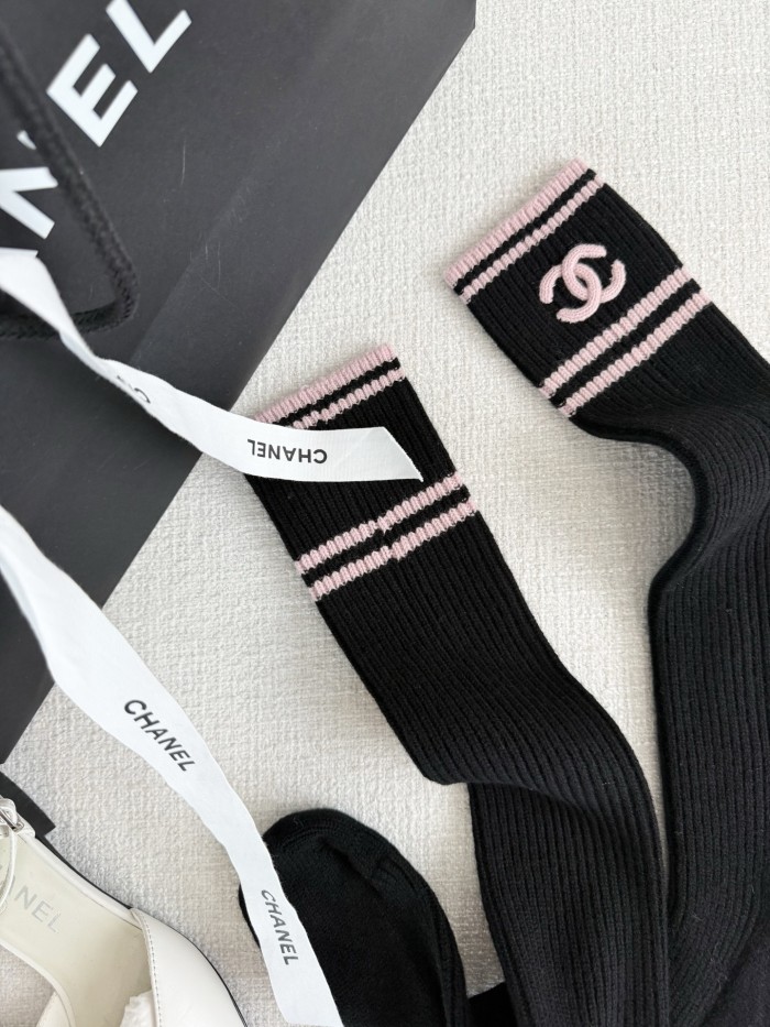 NIGO Chanel Women's Spring/fall Fashion Casual Solid Color Double C Cashmere Knee High Socks  Accessories #nigo78624
