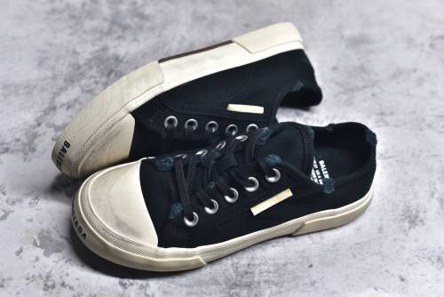 NIGO Balenciaga Men's Distressed Low-Top Lace-Up Fashion Canvas Sneakers Spring/Summer/Fall Solid-Color Casual Shoes #nigo81556