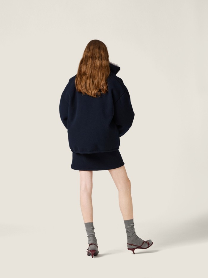 NIGO MiuMiu Women's Embroidered Logo Stand Collar Solid Color Zipper Long Sleeve Puffer Down Jacket For Fall/Winter #nigo81558