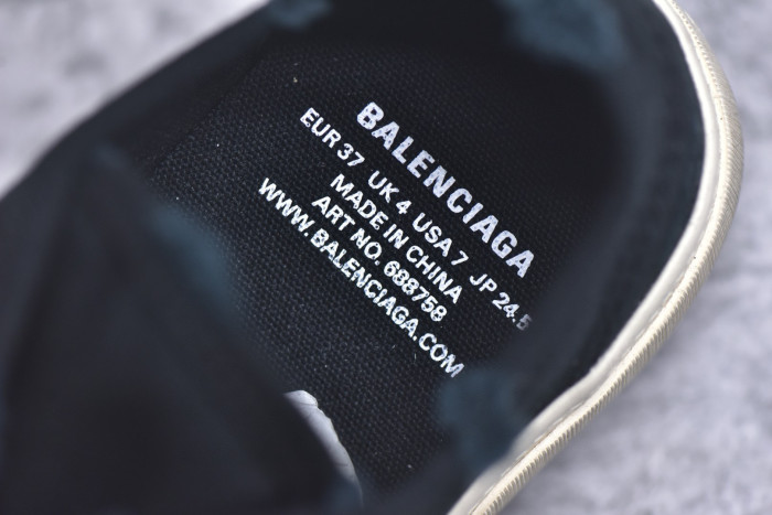 NIGO Balenciaga Men's Distressed Low-Top Lace-Up Fashion Canvas Sneakers Spring/Summer/Fall Solid-Color Casual Shoes #nigo81556