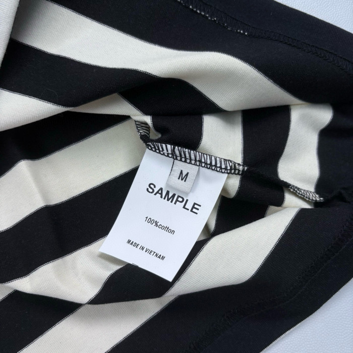NIGO Chanel Men's Summer Striped Logo Solid Color Round Neck Pullover Short Sleeved T-shirt #nigo81554
