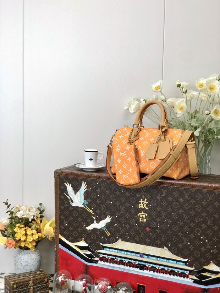 NIGO Louis Vuitton Women's Fashion Classic Cream Orange Logo Zipper Closure Leather Shoulder Bag Handbags In Small Medium And Large Sizes Crossbody Bag Bags #nigo78653