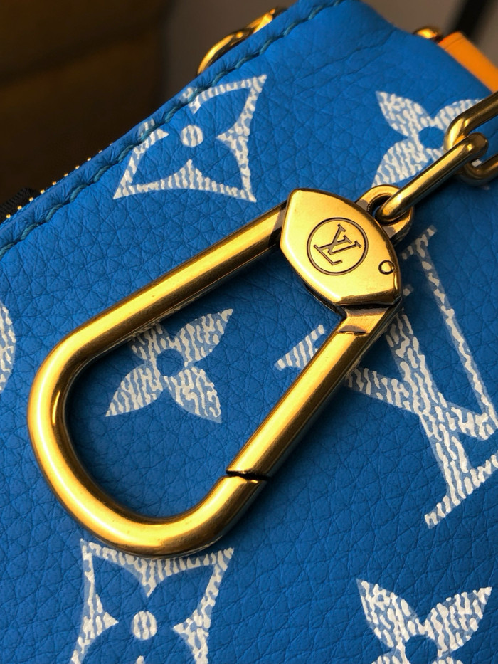 NIGO Louis Vuitton Women's Fashion Classic Sapphire Blue Logo Zipper Closure Leather Shoulder Bag Handbags In Small Medium And Large Sizes Crossbody Bag Bags #nigo78656