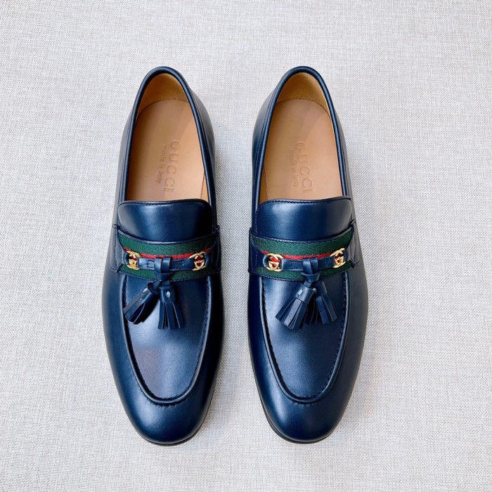 NIGO Gucci Men's & Women's Spring/Fall Fashion Casual Round Toe Slip On Leather GG Pattern Leisure Business Shoes #nigo78666