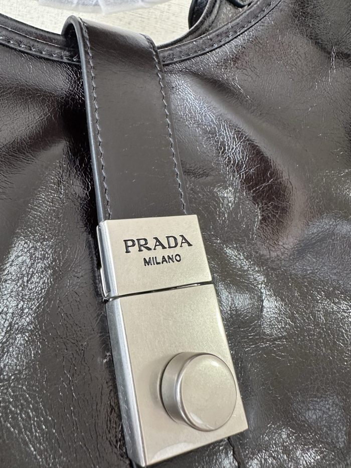 NIGO Prada Women's Fashion Classic Solid Color Leather Monogram Lock Clasp Medium Leather Tote Bag Shoulder Bag Bags #nigo78672