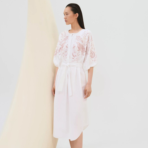 NIGO Hermes Women's Summer Fashion Casual Round Neck Embroidered Jacquard Short Sleeve Beach Dress #nigo78647
