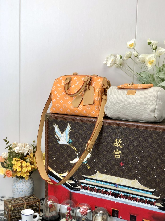 NIGO Louis Vuitton Women's Fashion Classic Cream Orange Logo Zipper Closure Leather Shoulder Bag Handbags In Small Medium And Large Sizes Crossbody Bag Bags #nigo78653