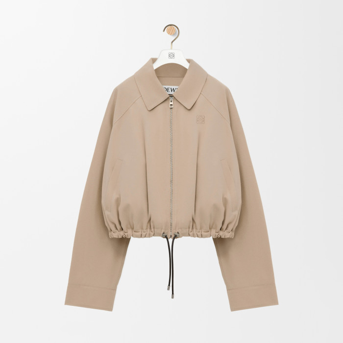 NIGO Loewe Women's Spring/fall Fashion Casual Solid Color Lapel Zipper Short Sleeve Drawstring Jacket With Elastic Waistband Paired With Relaxed Fit Cropped Wide Leg Pants Suit Set #nigo78665