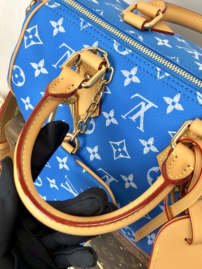 NIGO Louis Vuitton Women's Fashion Classic Sapphire Blue Logo Zipper Closure Leather Shoulder Bag Handbags In Small Medium And Large Sizes Crossbody Bag Bags #nigo78656