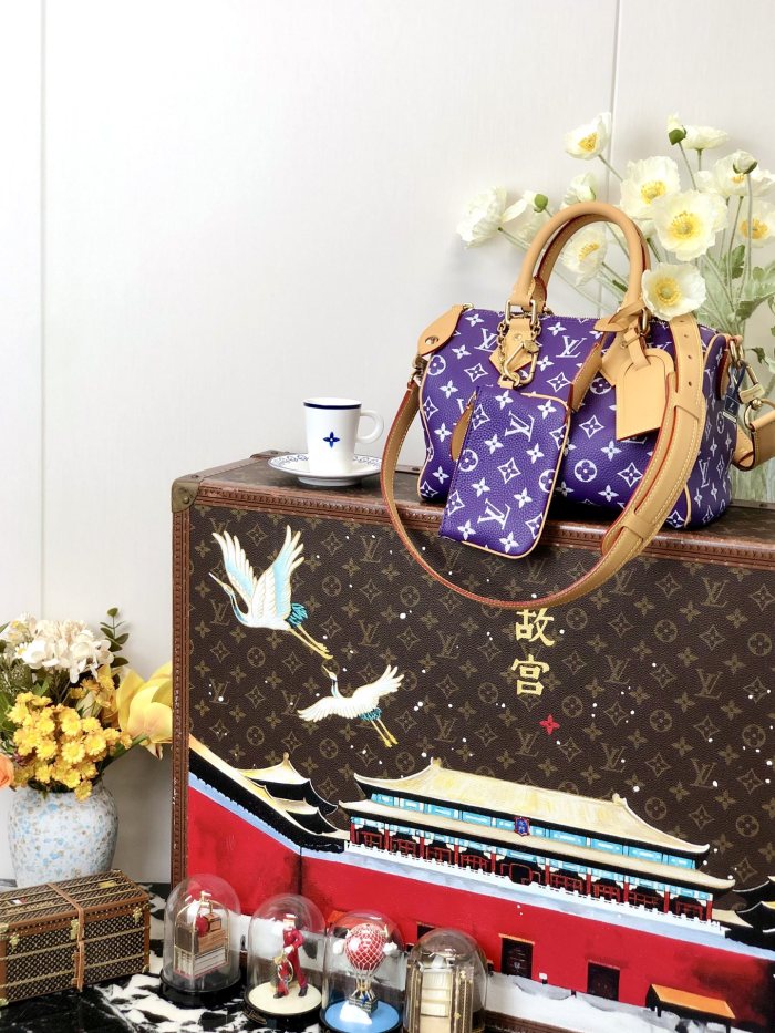 NIGO Louis Vuitton Women's Fashion Classic Grape Purple Logo Zipper Closure Leather Shoulder Bag Handbags In Small Medium And Large Sizes Crossbody Bag Bags #nigo78655