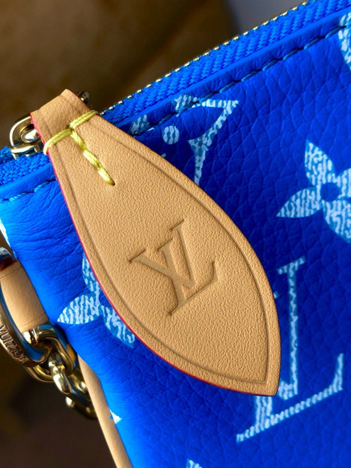 NIGO Louis Vuitton Women's Fashion Classic Sapphire Blue Logo Zipper Closure Leather Shoulder Bag Handbags In Small Medium And Large Sizes Crossbody Bag Bags #nigo78656