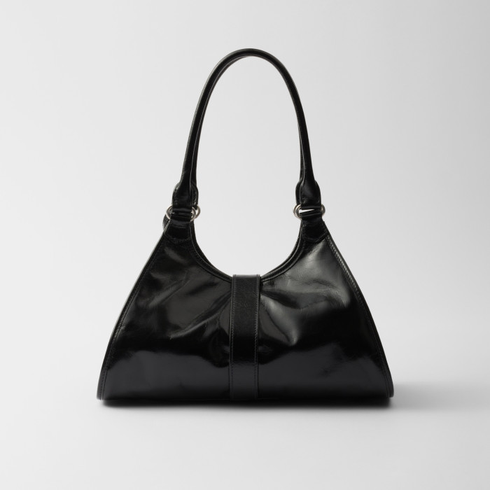 NIGO Prada Women's Fashion Classic Solid Color Leather Monogram Lock Clasp Medium Leather Tote Bag Shoulder Bag Bags #nigo78672