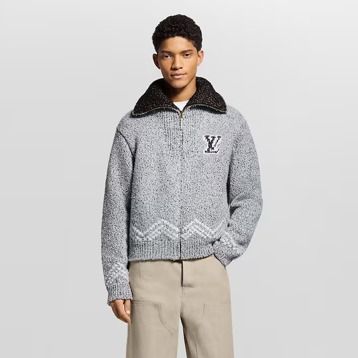 NIGO Louis Vuitton Men's & Women's Fall/Winter Fashion Casual Zipper Collar Knit Waist-cinched Sweater Jacket #nigo78668