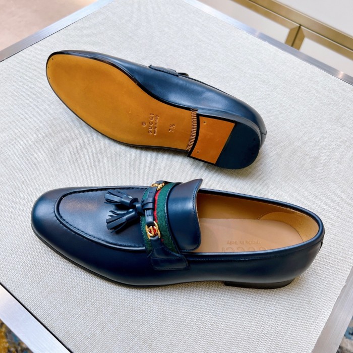 NIGO Gucci Men's & Women's Spring/Fall Fashion Casual Round Toe Slip On Leather GG Pattern Leisure Business Shoes #nigo78666