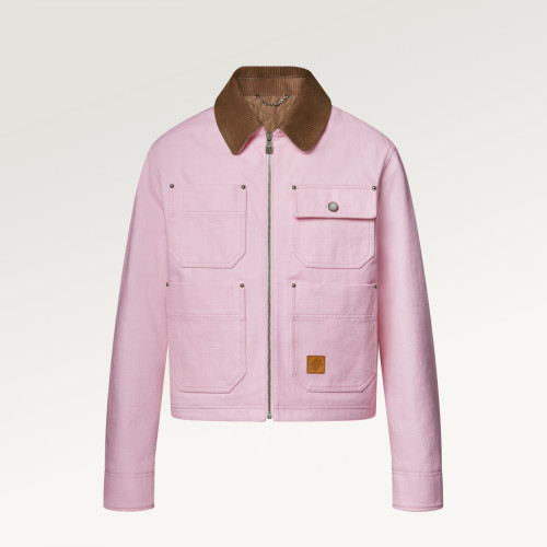 NIGO Louis Vuitton X Nigo Men's Autumn And Winter Pink Lapel Workwear Jacket Cotton Fashion Trend Zipper Casual Long Sleeve Jacket  #nigo81632