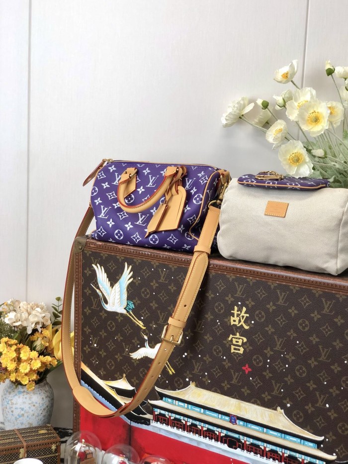 NIGO Louis Vuitton Women's Fashion Classic Grape Purple Logo Zipper Closure Leather Shoulder Bag Handbags In Small Medium And Large Sizes Crossbody Bag Bags #nigo78655