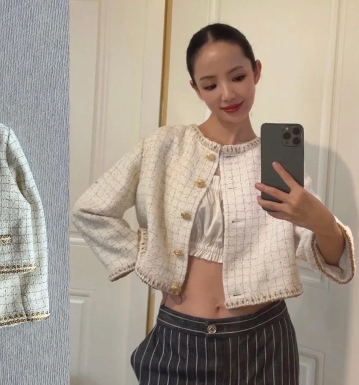 NIGO Chanel Women's Spring/Fall High-Street Wool & Linen Tweed Solid-Color Crew Neck Long-Sleeve Knit Jacket Ngvp #nigo2357