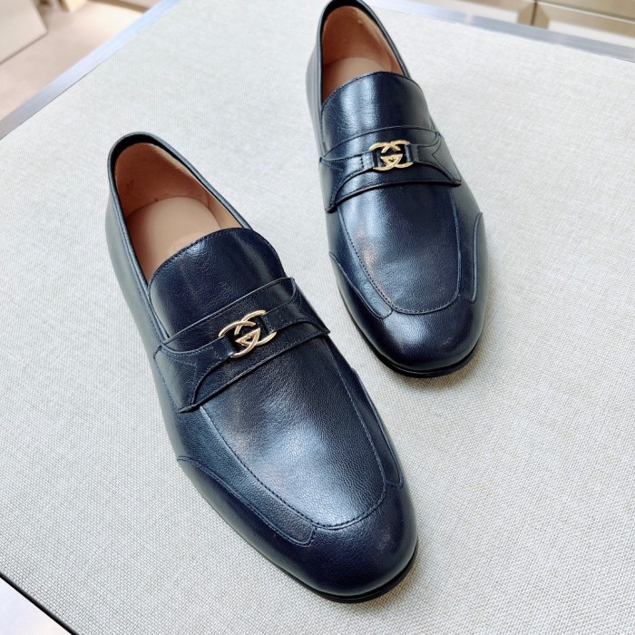 NIGO Gucci Men's & Women's Spring/Fall Fashion Casual Solid-Color Round-Toe Slip-On Leather Loafers Shoes #nigo78667