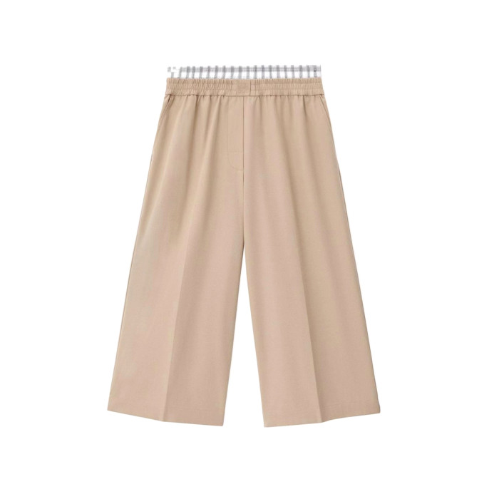 NIGO Loewe Women's Spring/fall Fashion Casual Solid Color Lapel Zipper Short Sleeve Drawstring Jacket With Elastic Waistband Paired With Relaxed Fit Cropped Wide Leg Pants Suit Set #nigo78665