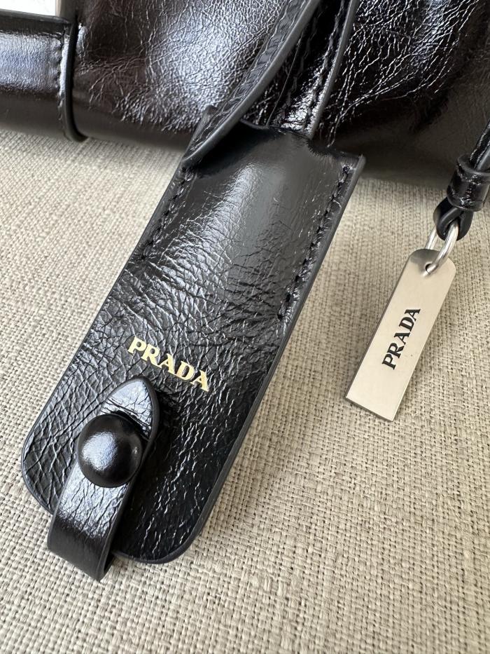 NIGO Prada Women's Fashion Classic Solid Color Leather Monogram Lock Clasp Medium Leather Tote Bag Shoulder Bag Bags #nigo78672