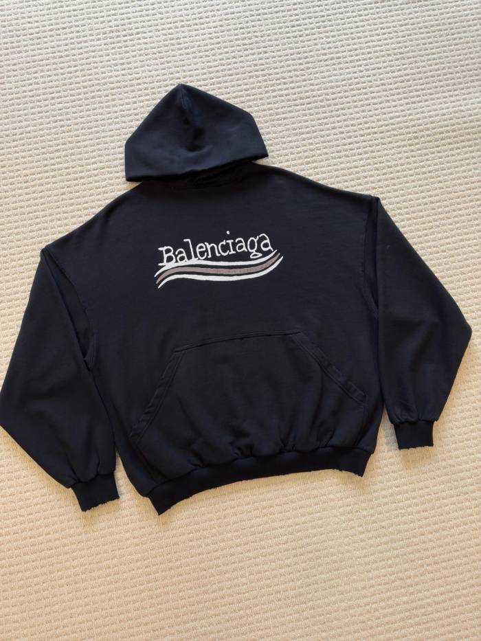 NIGO Balenciaga Men's Fall/winter Political Campaign Black Printed Sweatshirt Hooded Long Sleeve Pullover Sweatshirt ﻿#nigo81634