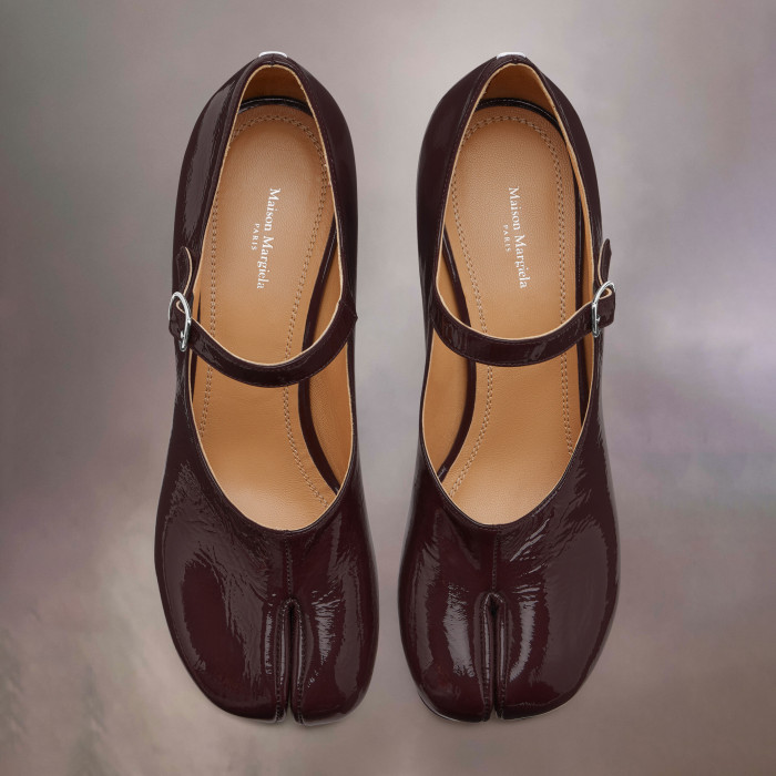 NIGO Maison Margiela Women's Spring/Fall Fashion Classic Round Toe Slip On Solid Color Leather Chunky Heel Mary Jane Split Toe Shoes #nigo78646