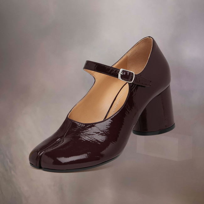 NIGO Maison Margiela Women's Spring/Fall Fashion Classic Round Toe Slip On Solid Color Leather Chunky Heel Mary Jane Split Toe Shoes #nigo78646