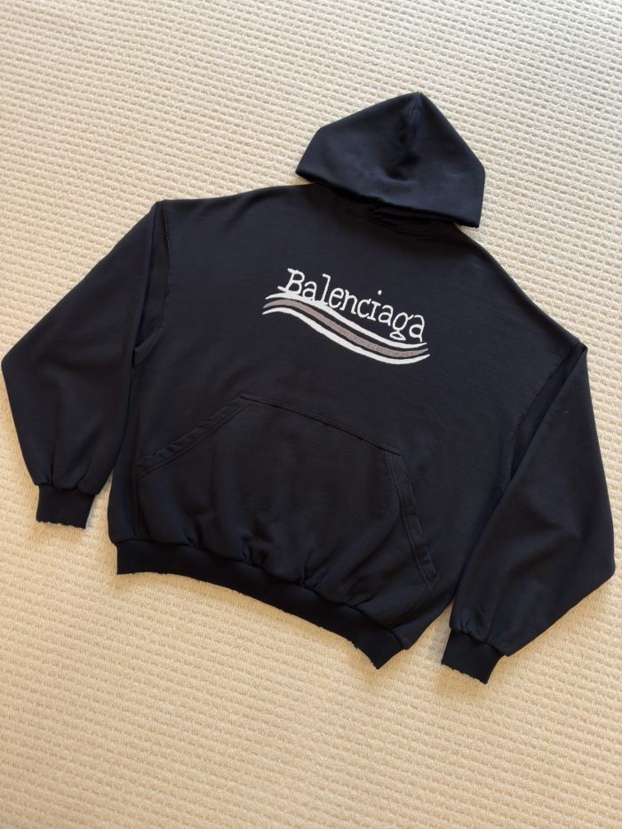 NIGO Balenciaga Men's Fall/winter Political Campaign Black Printed Sweatshirt Hooded Long Sleeve Pullover Sweatshirt ﻿#nigo81634