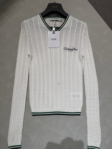 NIGO Dior Women's Fall And Winter Vibe Knit Sweater White Vintage Embroidery Knitted Sweater Fashion Casual Thin Sweater #nigo81638