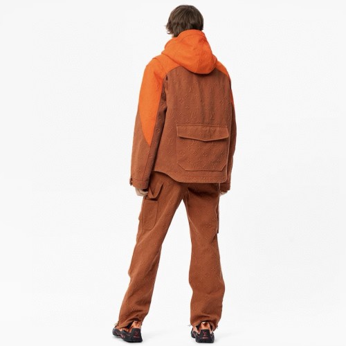 NIGO Louis Vuitton Men's Fall And Winter Embossed Denim Jacket Monogram Pattern Fashion Hooded Zipper Jacket Straight Pants Suit Set #nigo81631