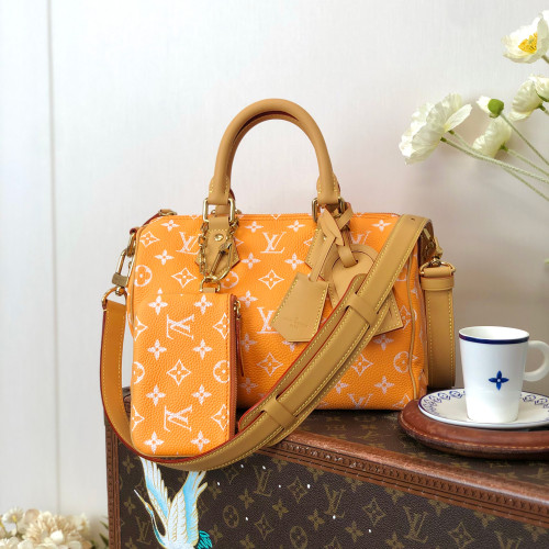 NIGO Louis Vuitton Women's Fashion Classic Cream Orange Logo Zipper Closure Leather Shoulder Bag Handbags In Small Medium And Large Sizes Crossbody Bag Bags #nigo78653