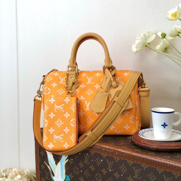 NIGO Louis Vuitton Women's Fashion Classic Cream Orange Logo Zipper Closure Leather Shoulder Bag Handbags In Small Medium And Large Sizes Crossbody Bag Bags #nigo78653