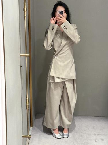 NIGO Loewe Women's Fall And Winter Luxury Wool Blazer Suit Fashion Trend Temperament Elegant Button Jacket Straight Casual Pants Suit Set #nigo81622