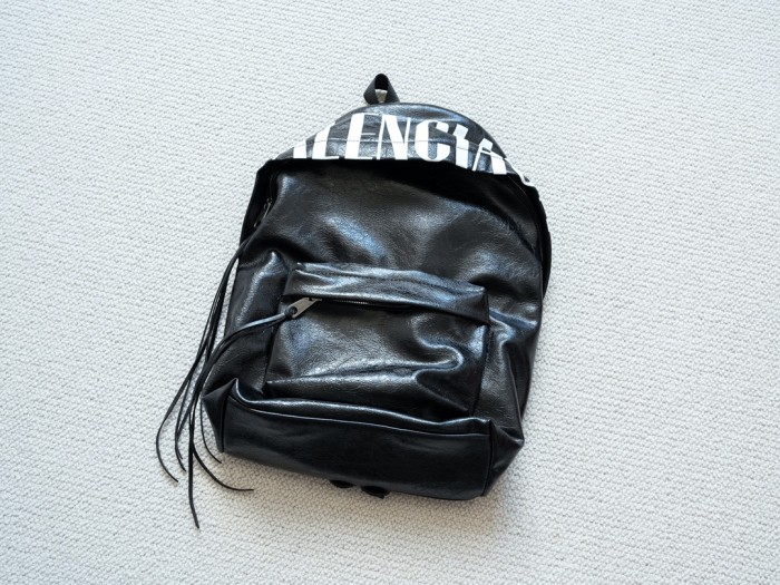 NIGO Balenciaga Men's Editor Backpack In Black/white Shoulder Bag Leather Zipper Fashion Trend Retro Bag Bags #nigo81636