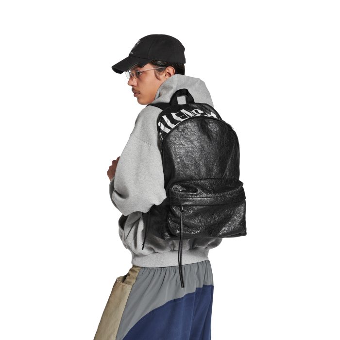 NIGO Balenciaga Men's Editor Backpack In Black/white Shoulder Bag Leather Zipper Fashion Trend Retro Bag Bags #nigo81636