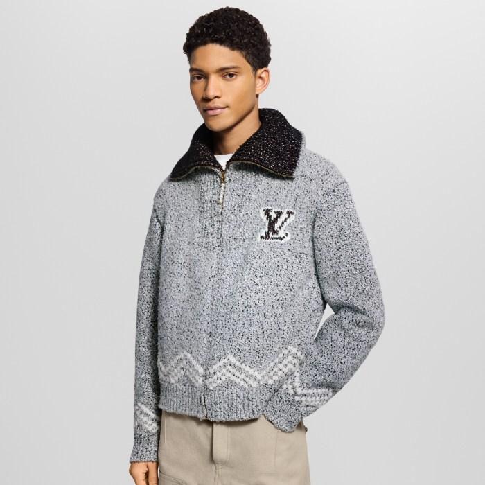 NIGO Louis Vuitton Men's & Women's Fall/Winter Fashion Casual Zipper Collar Knit Waist-cinched Sweater Jacket #nigo78668