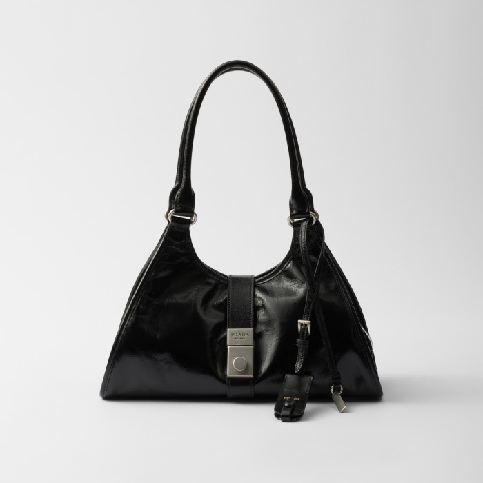 NIGO Prada Women's Fashion Classic Solid Color Leather Monogram Lock Clasp Medium Leather Tote Bag Shoulder Bag Bags #nigo78672