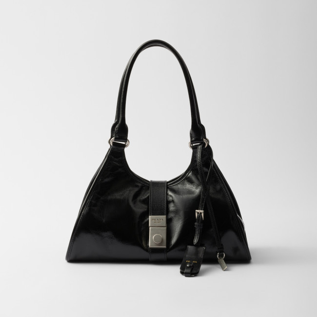 NIGO Prada Women's Fashion Classic Solid Color Leather Monogram Lock Clasp Medium Leather Tote Bag Shoulder Bag Bags #nigo78672