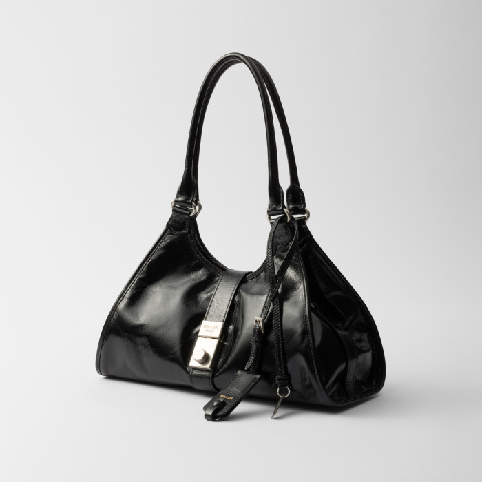 NIGO Prada Women's Fashion Classic Solid Color Leather Monogram Lock Clasp Medium Leather Tote Bag Shoulder Bag Bags #nigo78672