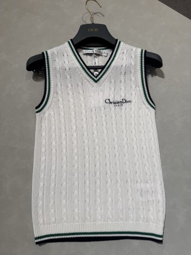 NIGO Dior Women's Fall/Winter Vibe Knit Vest Silk Blend Knit Color Blocking Fashion Retro Elegant Exquisite Top #nigo81637