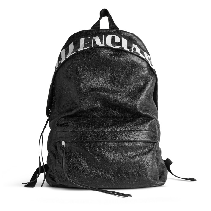 NIGO Balenciaga Men's Editor Backpack In Black/white Shoulder Bag Leather Zipper Fashion Trend Retro Bag Bags #nigo81636