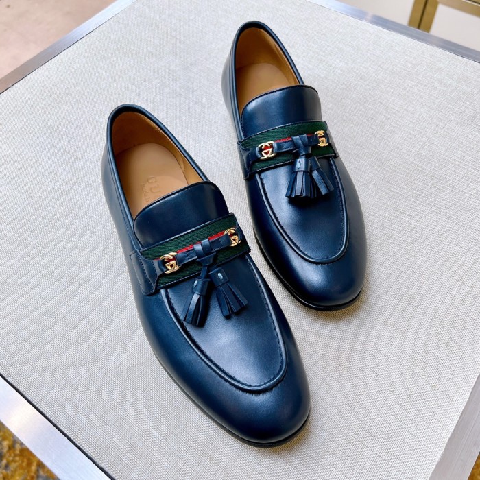 NIGO Gucci Men's & Women's Spring/Fall Fashion Casual Round Toe Slip On Leather GG Pattern Leisure Business Shoes #nigo78666