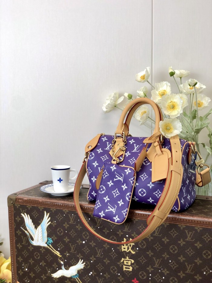 NIGO Louis Vuitton Women's Fashion Classic Grape Purple Logo Zipper Closure Leather Shoulder Bag Handbags In Small Medium And Large Sizes Crossbody Bag Bags #nigo78655