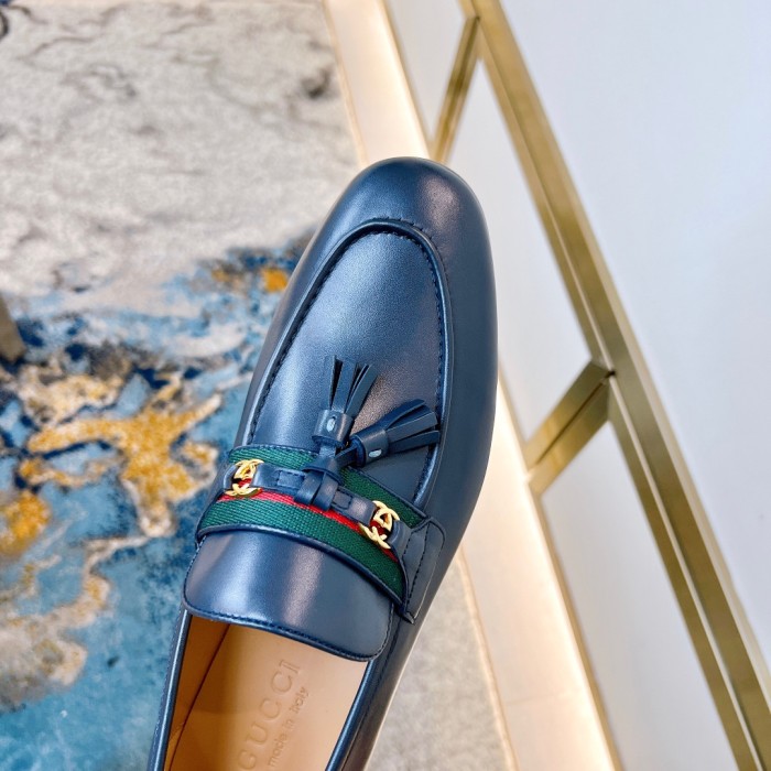 NIGO Gucci Men's & Women's Spring/Fall Fashion Casual Round Toe Slip On Leather GG Pattern Leisure Business Shoes #nigo78666