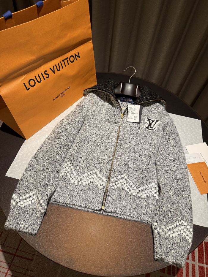 NIGO Louis Vuitton Men's & Women's Fall/Winter Fashion Casual Zipper Collar Knit Waist-cinched Sweater Jacket #nigo78668