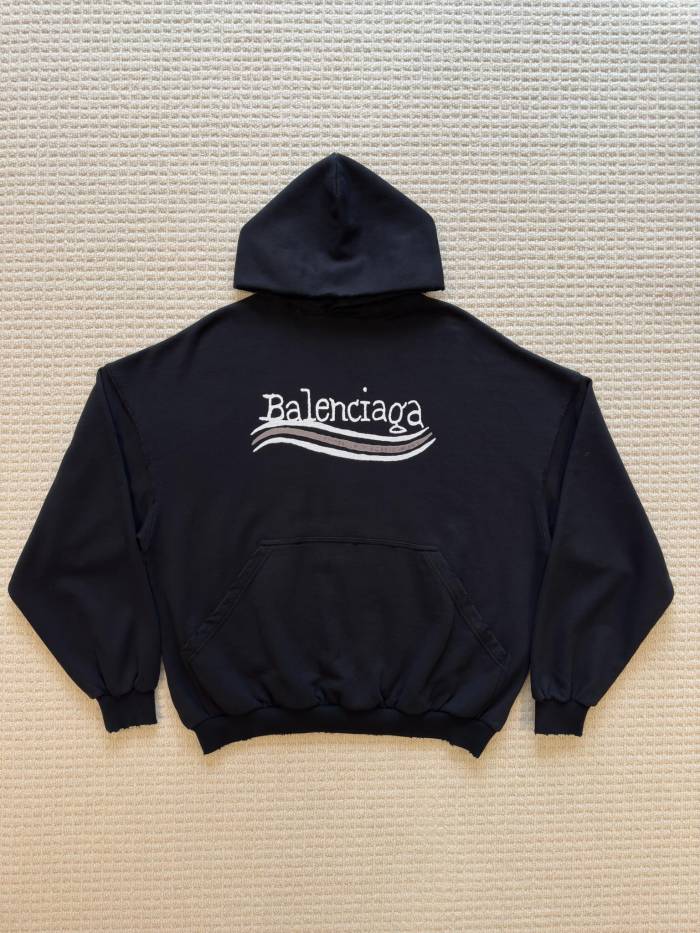 NIGO Balenciaga Men's Fall/winter Political Campaign Black Printed Sweatshirt Hooded Long Sleeve Pullover Sweatshirt ﻿#nigo81634