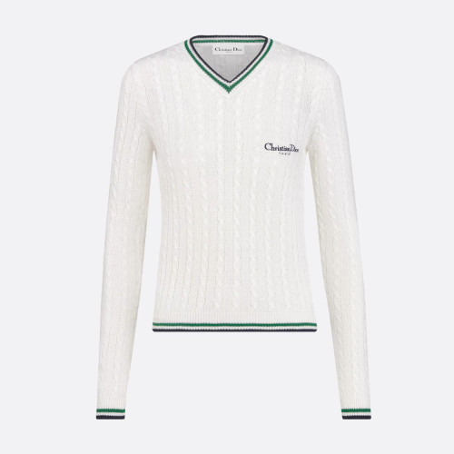 NIGO Dior Women's Fall And Winter Vibe Knit Sweater White Vintage Embroidery Knitted Sweater Fashion Casual Thin Sweater #nigo81638