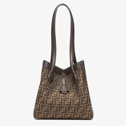 NIGO Fendi Origami Medium Handbag Brown FF Jacquard Fabric Handbag Women's Luxury Trend Clutch Temperament Fashion Bag Bags 8BS083AFPMF1GL7  #nigo81635