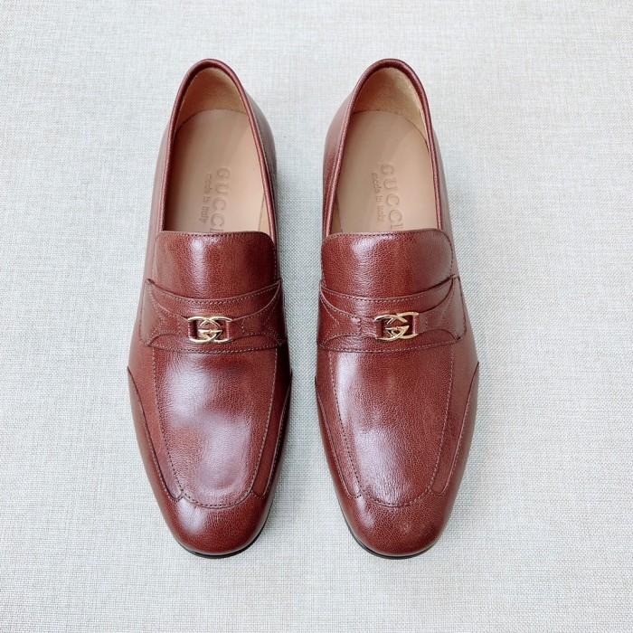 NIGO Gucci Men's & Women's Spring/Fall Fashion Casual Solid-Color Round-Toe Slip-On Leather Loafers Shoes #nigo78667